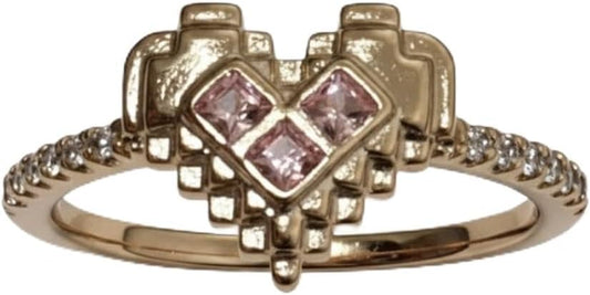 Rose Gold Ring with Pink Gemstones, Dollar Sign Design, Statement Jewelry