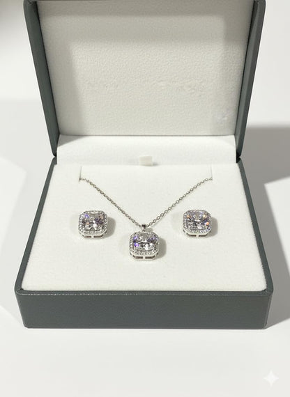 Christmas Gift for Her – Moissanite Diamond Jewelry Set, 925 Sterling Silver, Lab Certificate Included” (Copy)