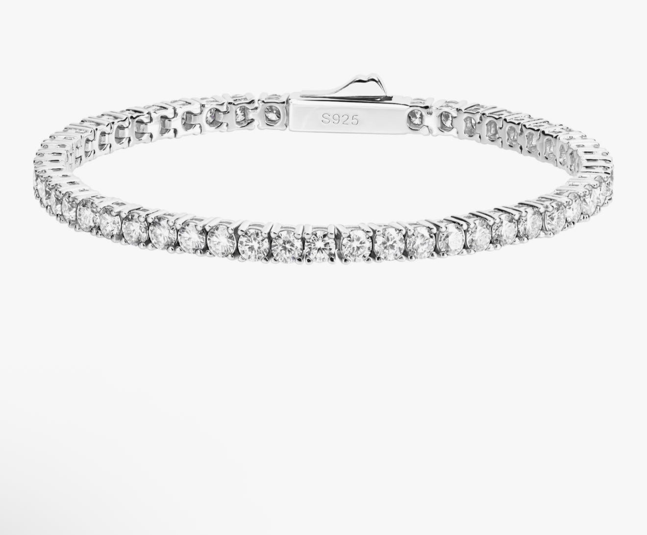 Christmas Gift for Him / Her – Unisex Moissanite Diamond  Bracelet 925 Sterling Silver, Lab Certificate Included
